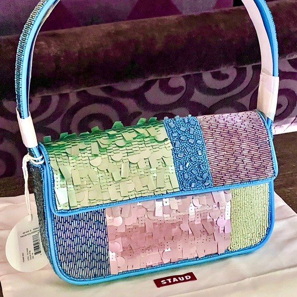 STAUD Handbags - 🌺🎉HP🎉🌺 NWT Staud Tommy Shoulder Bag Patchwork Sherbet